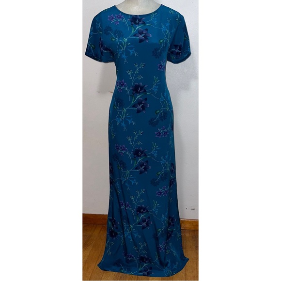 Vintage Laura Ashley Silk Floral Maxi Dress - Picture 8 of 8